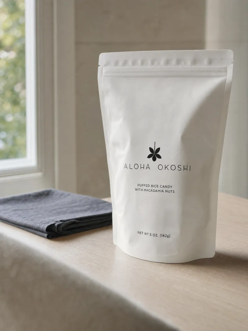 The bag on a pale wood sill by a window, a folded gray cloth beside it