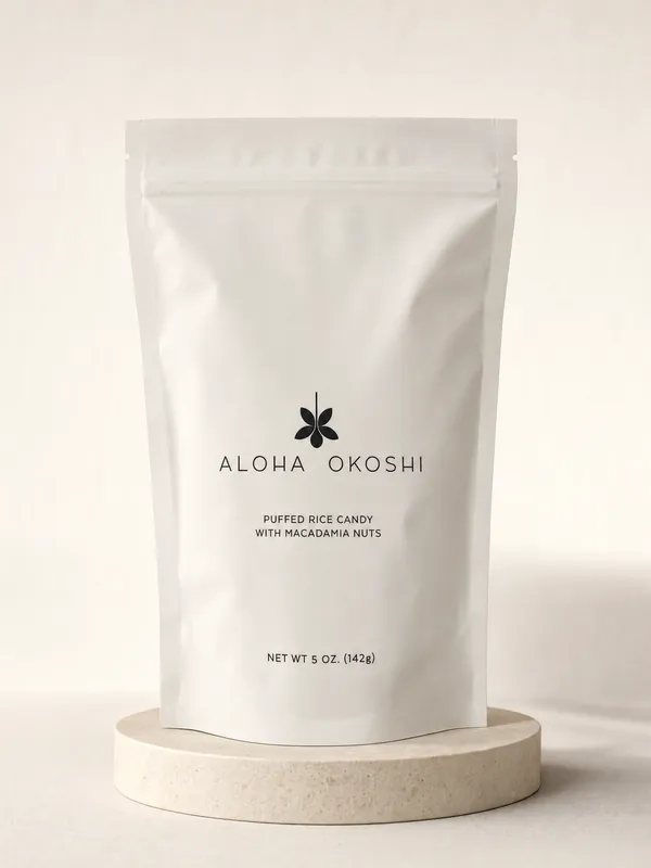A rejected take: the Aloha Okoshi bag drawn taller and narrower than the real one
